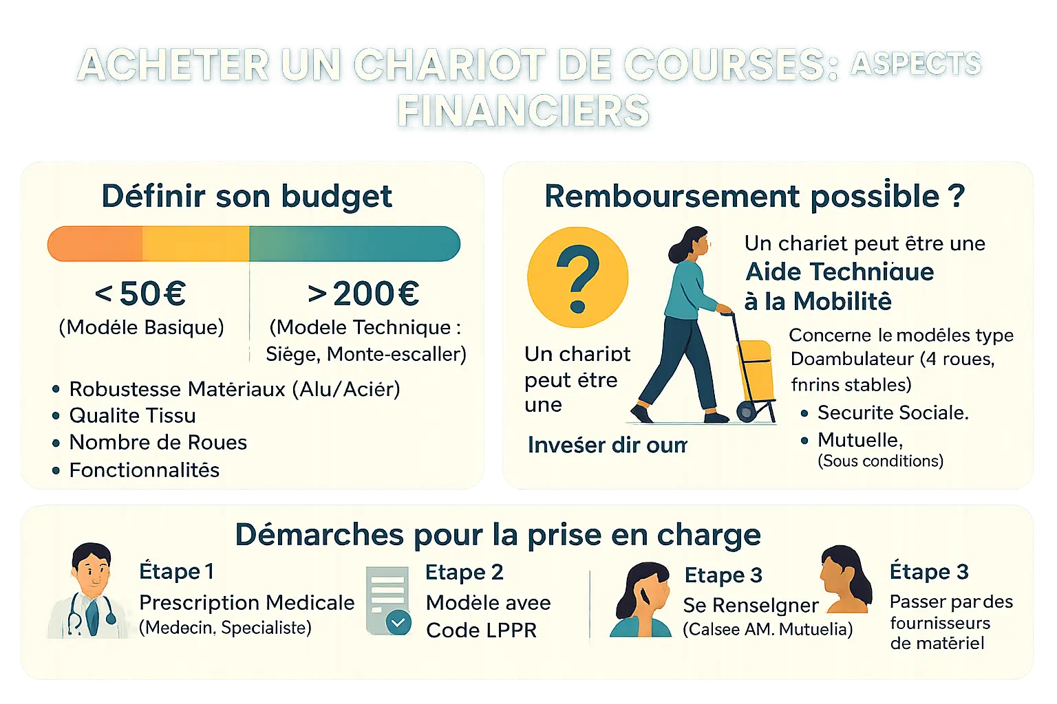 Chariots de course pliables et remboursables